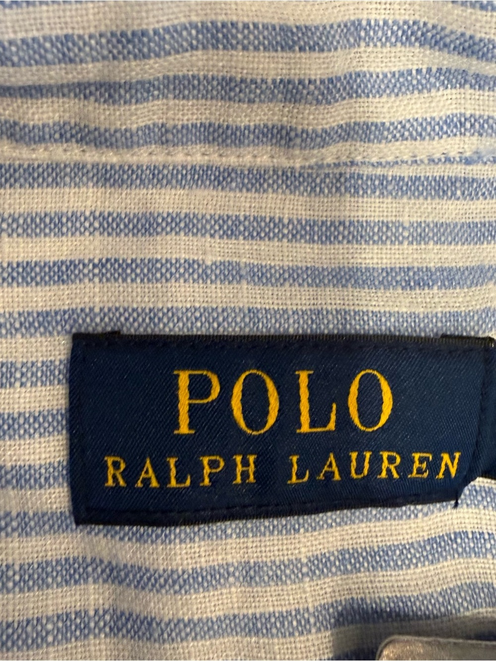 Polo Ralph Lauren Blue/white Linen Shirt Dress Fit /Flare Long Sleeves Sz 14 NWT - Picture 12 of 13